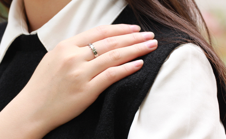 The Flame of our love - 316L Pairing rings with Cubic Zirconia - 3