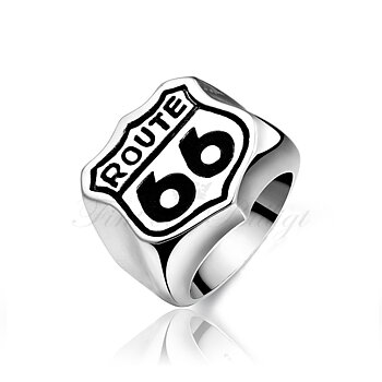 Route 66 - Biker Ring Route 66 Massive Punk Ring 316L Ring i rustfrit stål
