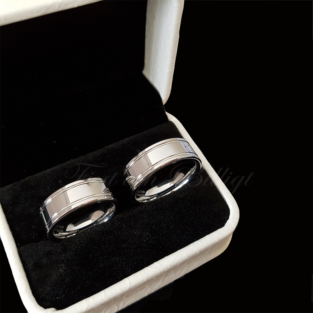 Side by Side - Tungstensring Design Linjer 4mm 6mm & 8mm - 3