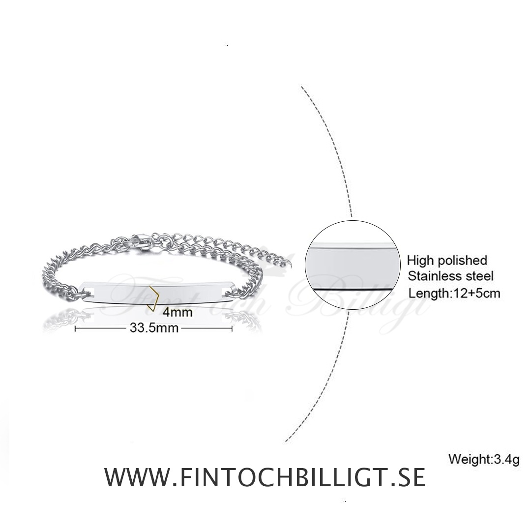Kids Pansar ID - Armband Barn Justerbart 316L Stål 120-170mm - 8