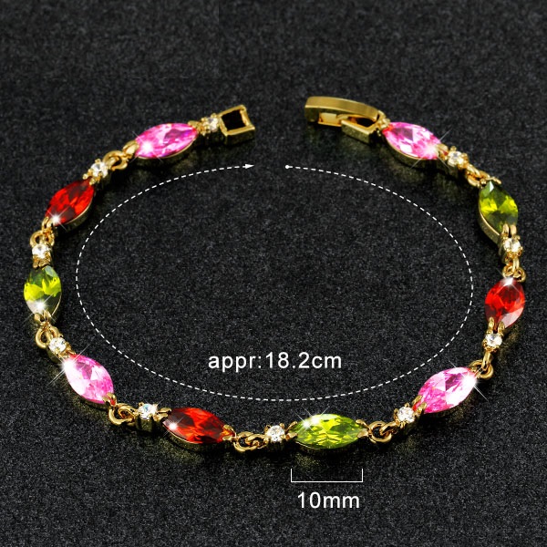 Tennisarmband Exquisite Oval - 18K Guldpläterad Multicolour - 6