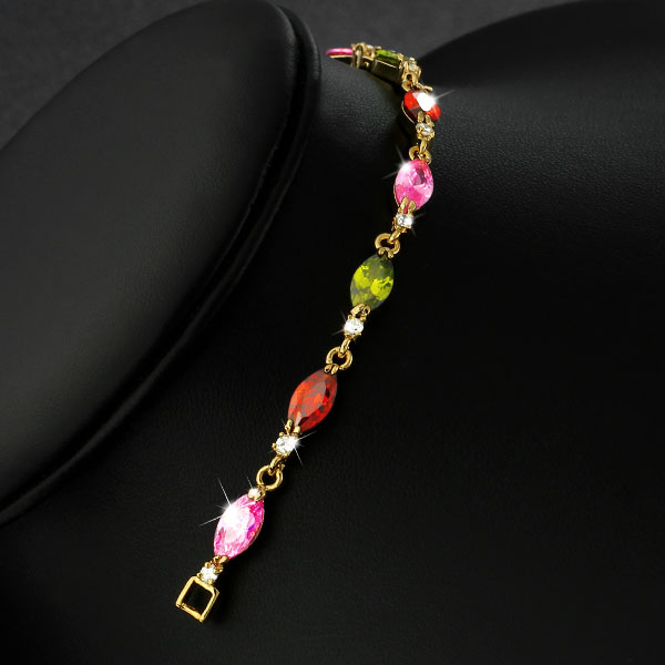 Tennisarmband Exquisite Oval - 18K Guldpläterad Multicolour - 4