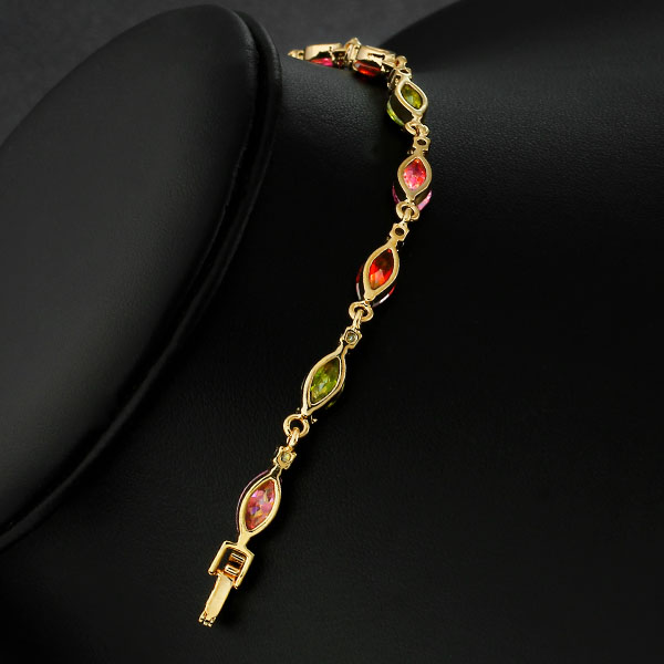 Tennisarmband Exquisite Oval - 18K Guldpläterad Multicolour - 5