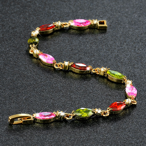 Tennisarmband Exquisite Oval - 18K Guldpläterad Multicolour - 3