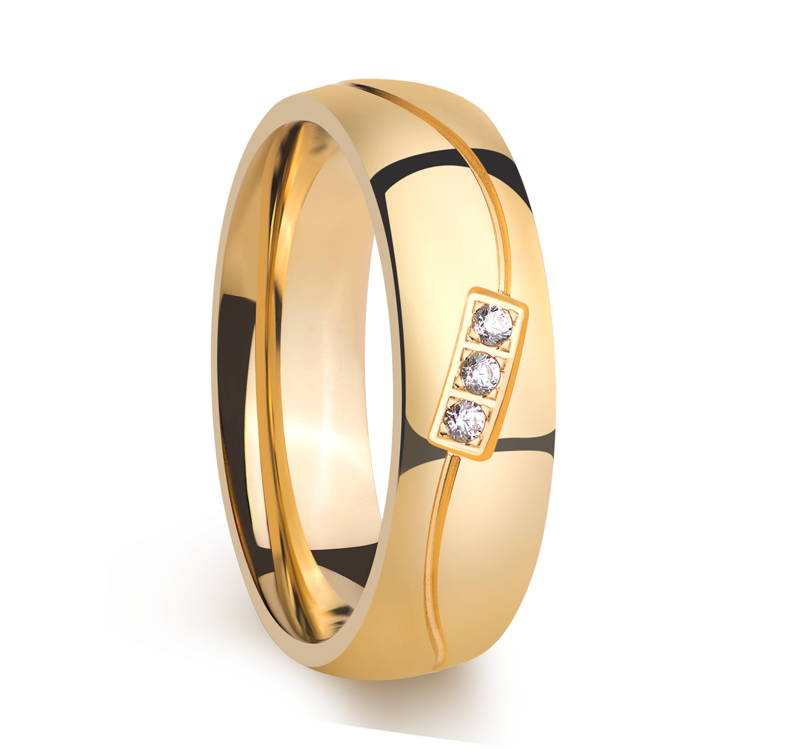 Amore Gold - 18K Forgyldt Ring Med eller Uden Cubic Zirconia Diamant 316L - 2