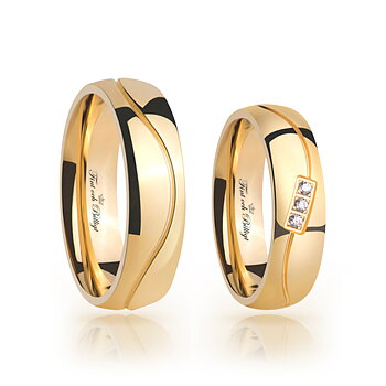 Amore Gold - 18K Forgyldt Ring Med eller Uden Cubic Zirconia Diamant 316L