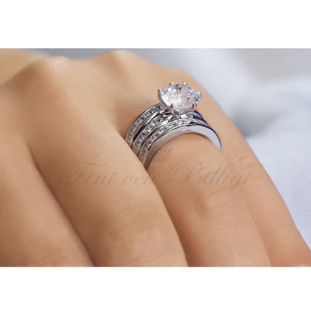 Dolce Vita - 925s Silver rings 3pcs. with Zopius Diamonds (Set) - 4