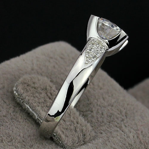 Silverring Big One - 925s Silverring 8mm 1.50CT  AAA Zirconia Diamant - 6