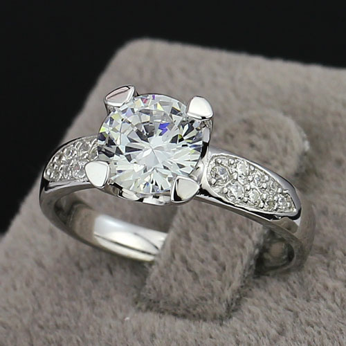 Silverring Big One - 925s Silverring 8mm 1.50CT  AAA Zirconia Diamant - 5