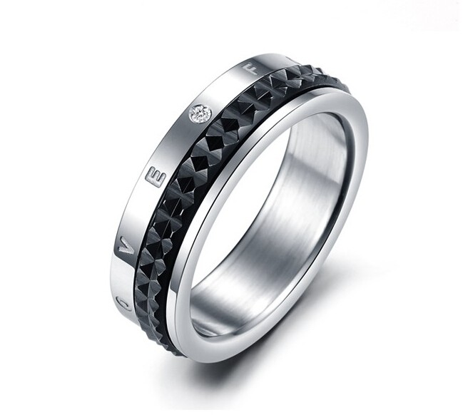 Parringe - Roterbar Sort & Rose Guld 316L Stål - Love Forever - 5