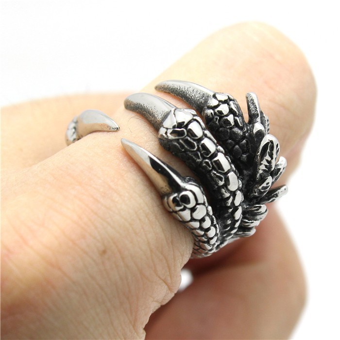 Punk Ring - Dragon Ring with Claw 316L Steel - Claw - 3