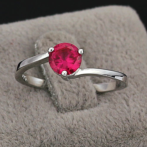 Lady 925s Silverring med Rubinröd Cubic Zirconia - 4