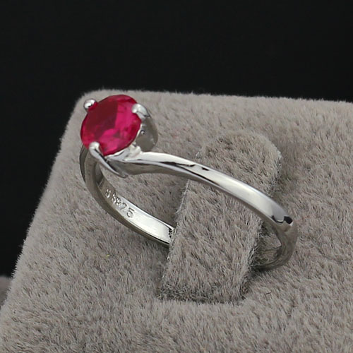 Lady 925s Silverring med Rubinröd Cubic Zirconia - 2