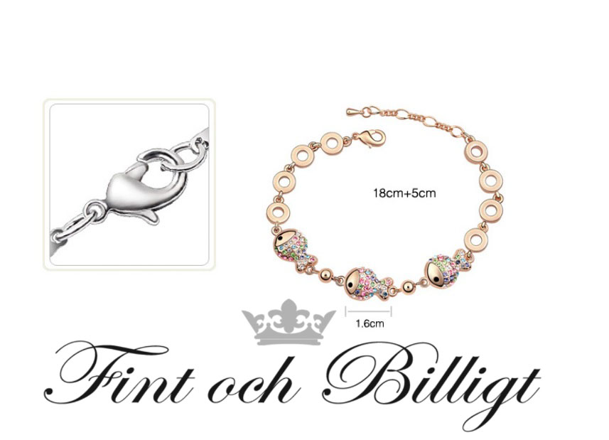 "Million Dollar Fish" Halskæde Armbånd og øreringe Sæt med Swarovski-krystaller - 4