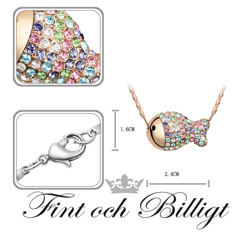 "Million Dollar Fish" Halskæde Armbånd og øreringe Sæt med Swarovski-krystaller - 2