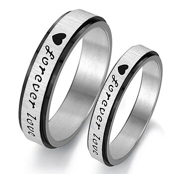 Couple Rings Forever Love - Heart 316L