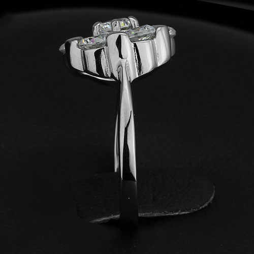 Utsökt "Blomma" 316L rostfritt stål lady ring med CZ - 2