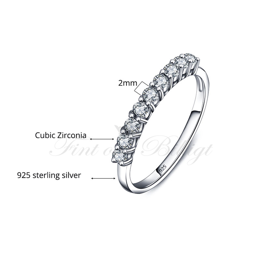 Diamond Flower - 925s Silver Ring 9pcs. Cubic Zirconia Stones - 4
