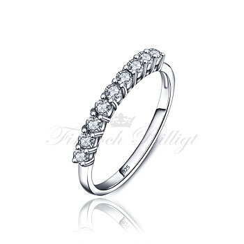 Diamantblomst - 925s sølvring 9 stk. Cubic Zirconia sten