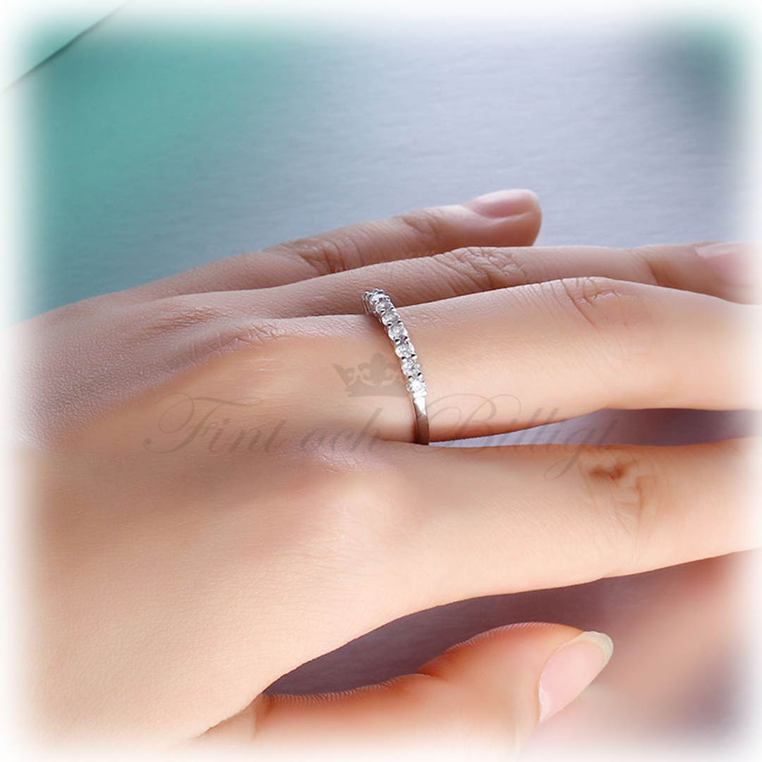 Diamond Flower - 925s Silver Ring 9pcs. Cubic Zirconia Stones - 3