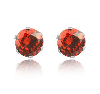 10mm 316L rustfrit stål Cubic Zirconia øreringe