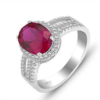 Ruby Dream - Luxurious 925s Silver Ring with Ruby Red Cubic Zirconia