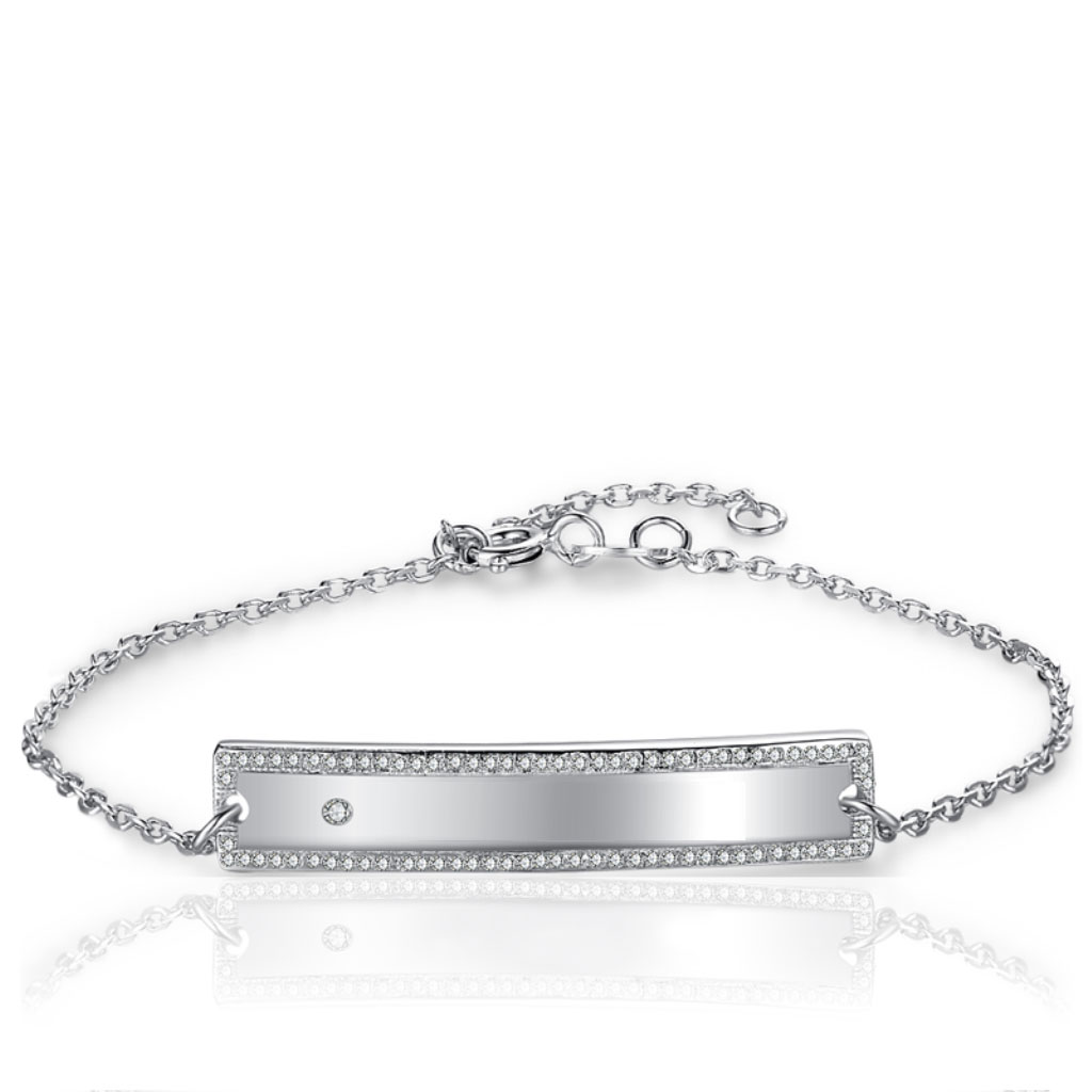 Genuine silver bracelets with sparkling stones and optional engraving. Silver bracelets of all types can be found at Fint och Billigt at incredible prices! Gold rings tungsten rings silver rings diamond rings always at the lowest price