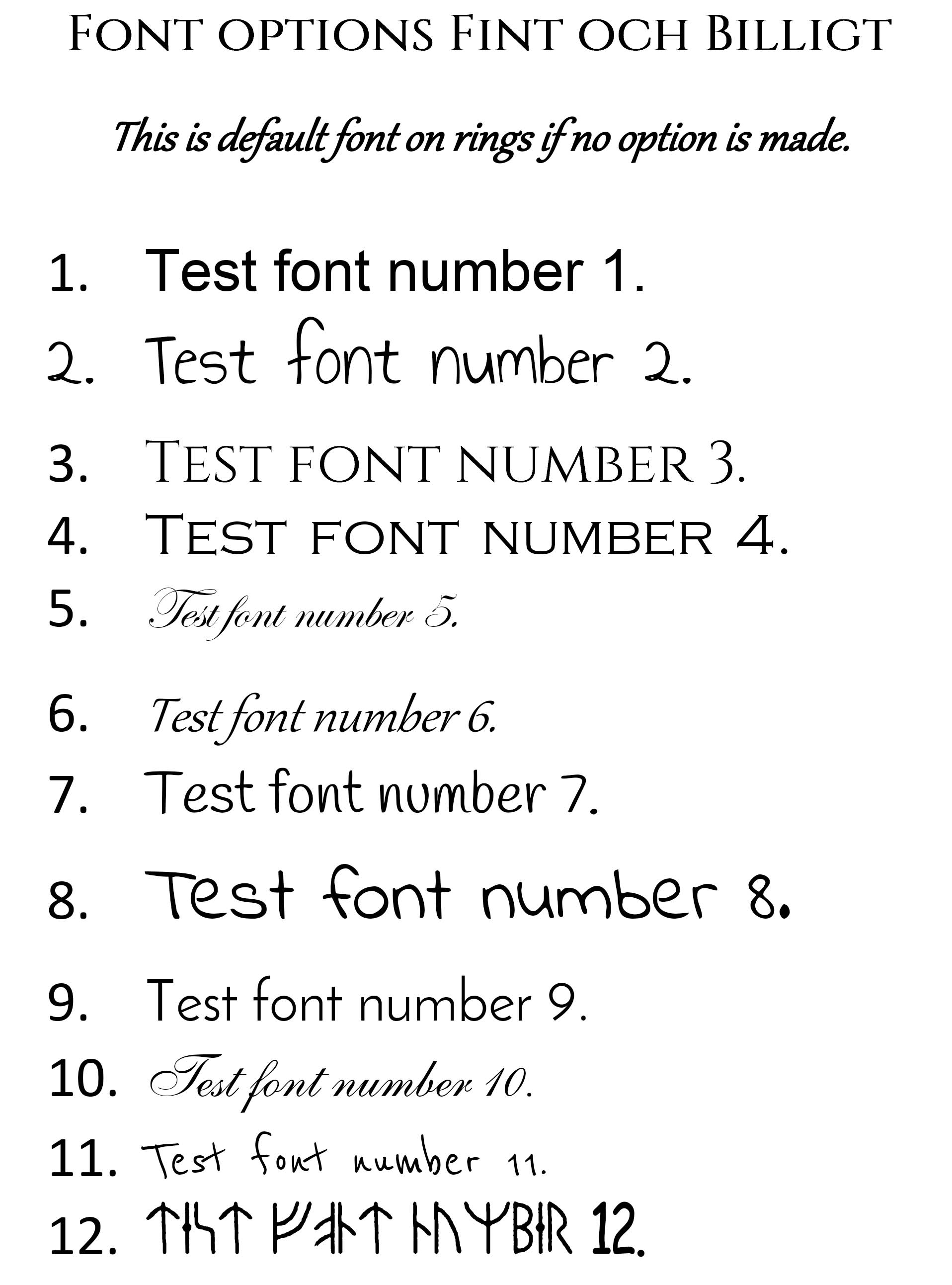 Choose a personal font for your jewelery from FintochBilligt