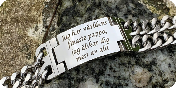 Fars dags gaver med personlig gravering