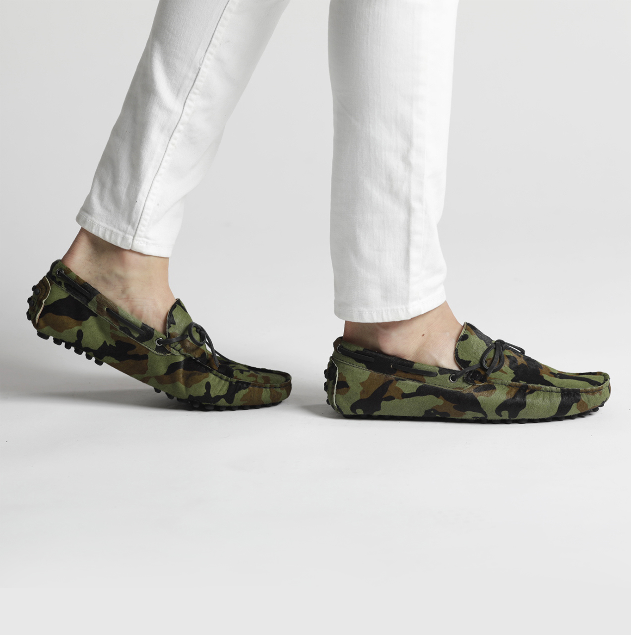 Men's Casual Formal Camouflage Loafers Pu Shoes, Driving Shoes