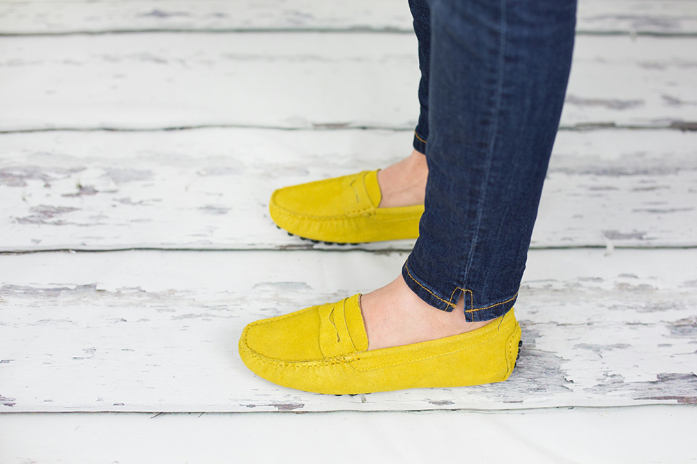 Ladies on sale mustard loafers