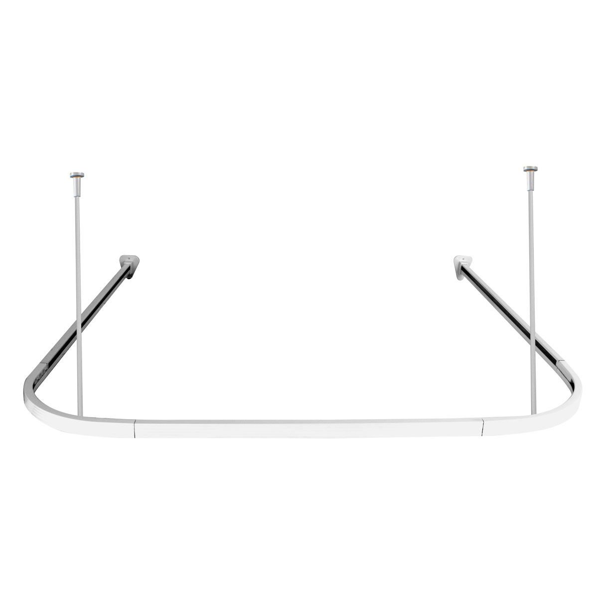 Drążek prysznicowy do zasłon typ U 90 x 90 x 90 cm biały