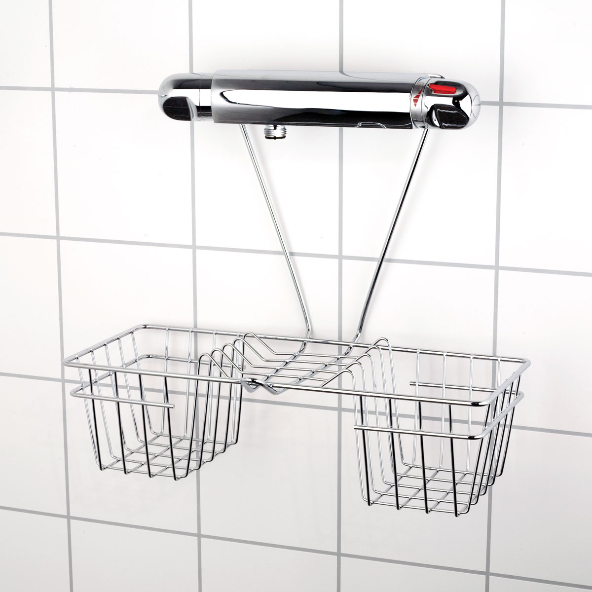 Półka łazienkowa pod baterię chrom