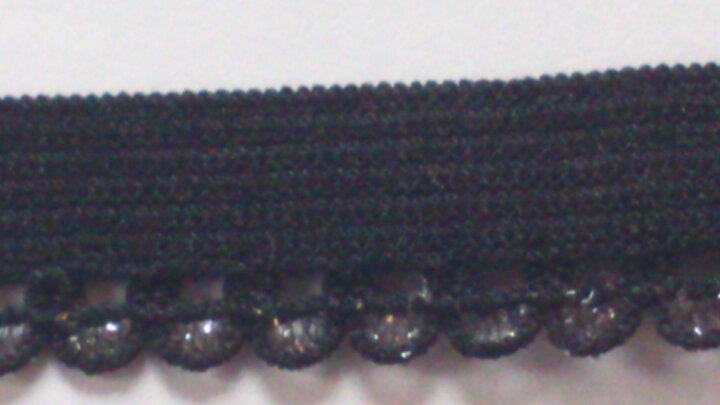 Svart resårband 10 mm