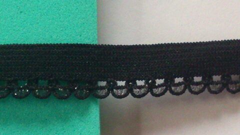 Svart resårband 10 mm