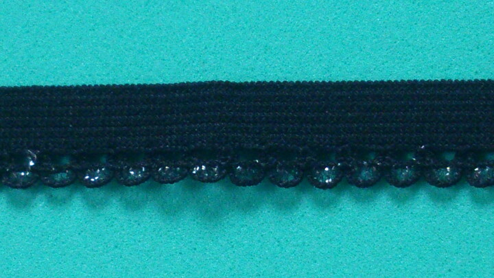 Svart resårband 10 mm