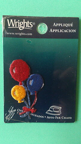 Flerfärgad stryka-på applikation, ballonger (50 x 30 mm)