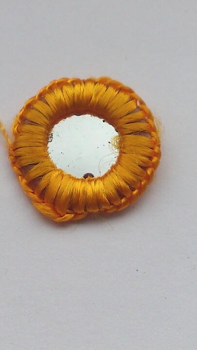 Orange spegelapplikation (Ø = 19 mm)