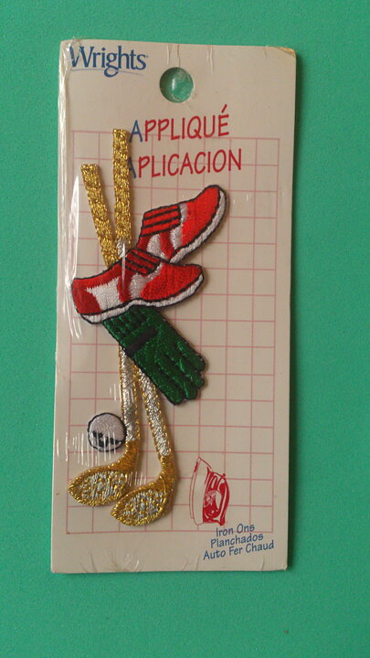 Flerfärgad stryka på-applikation, golf  (95 x 45 mm)
