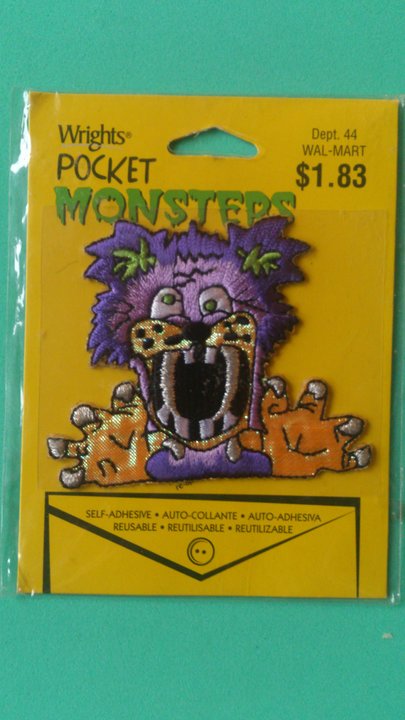 Flerfärgad stryka-på applikation, monster (55 x 65 mm)