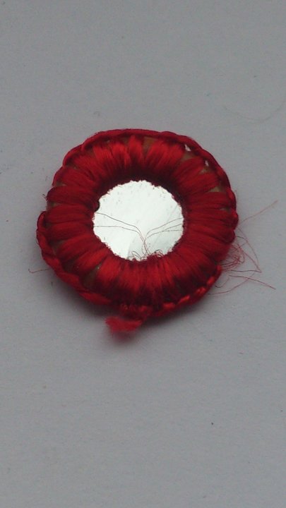 Röd spegelapplikation (Ø = 19 mm)