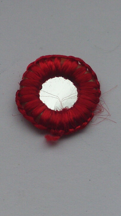 Röd spegelapplikation (Ø = 19 mm)