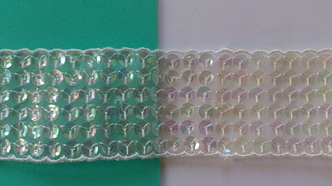 Vitt paljettband 45 mm