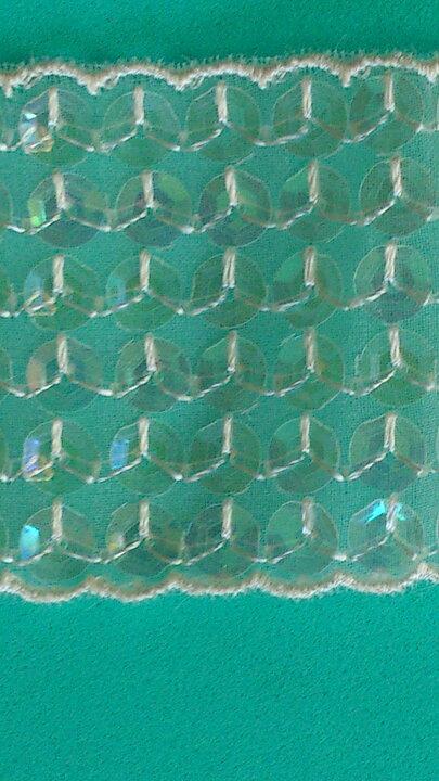 Vitt paljettband 45 mm