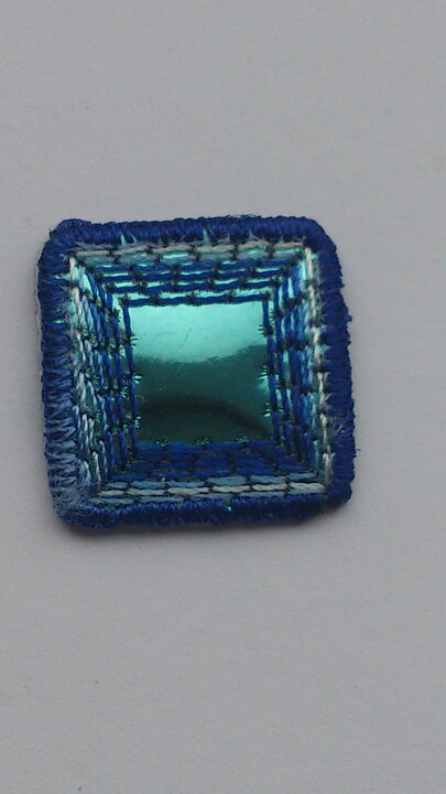 Blå spegelapplikation (19 x 19mm)