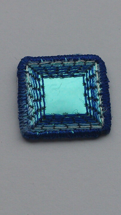 Blå spegelapplikation (19 x 19mm)