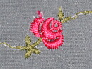 Röd rosenspets på organza 35 mm