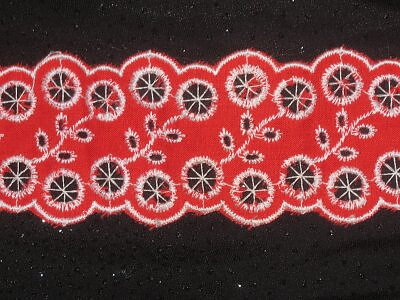 Röd / Vit spets 47 mm