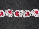 Röd broderihjärtspets 15 mm