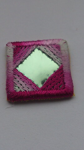 Rosa spegelapplikation (19 x 19mm)